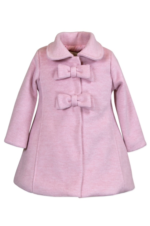 Two Bow Car Coat Heather Pink