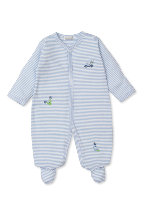 Golf Club Stripe Footie in Light Blue