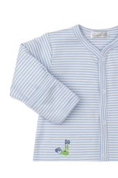 Golf Club Stripe Footie in Light Blue