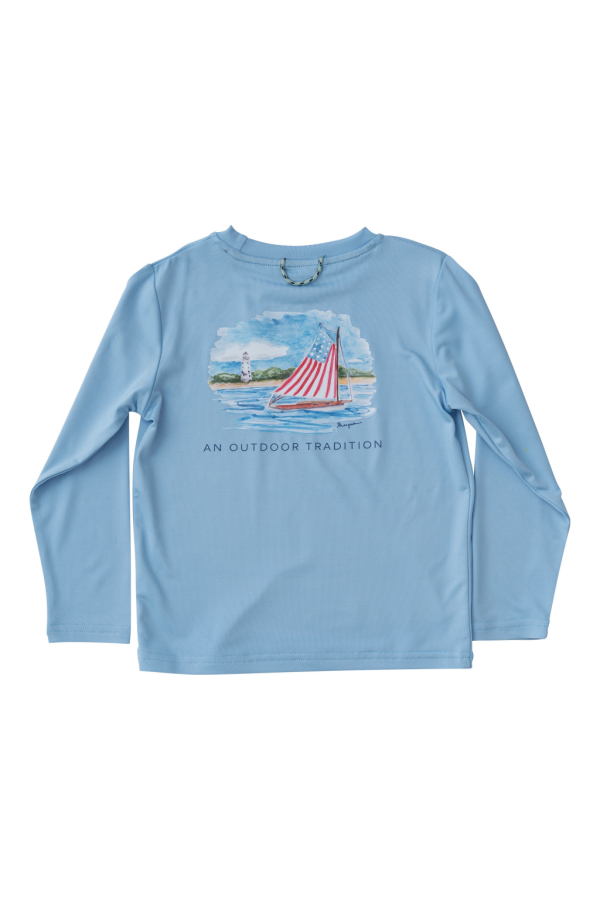 Pro Performance Long Sleeve Fishing Tee in Placid Blue