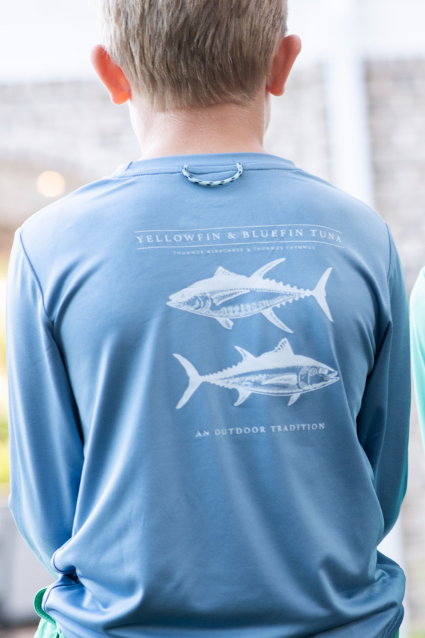 Pro Performance Long Sleeve Fishing Tee in Captain's Blue