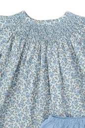 Long Sleeve Millie Set Crysanthemum Floral and Blue Corduroy