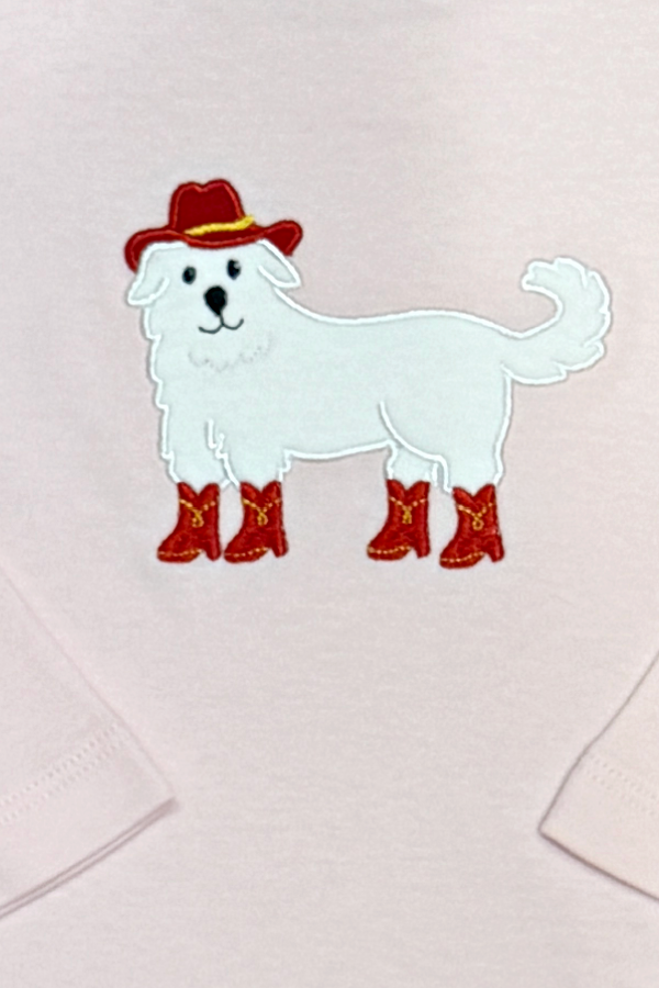 Light Pink Ruffle Hem Dress Dog with Hat and Boots