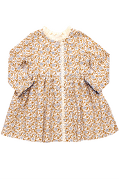 Girls Autumn Dress - Gold Climbing Floral