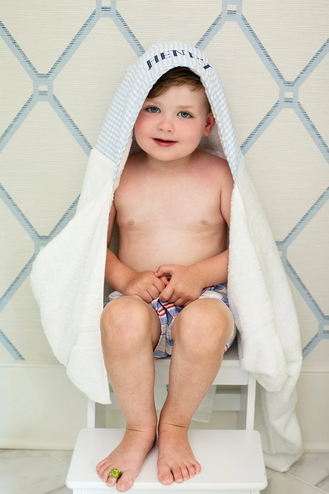 Big Check Every Kid Towel - Blue