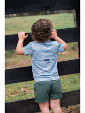 Boy's Short Sleeve Pro Performance Polo Rainbow Trout Print