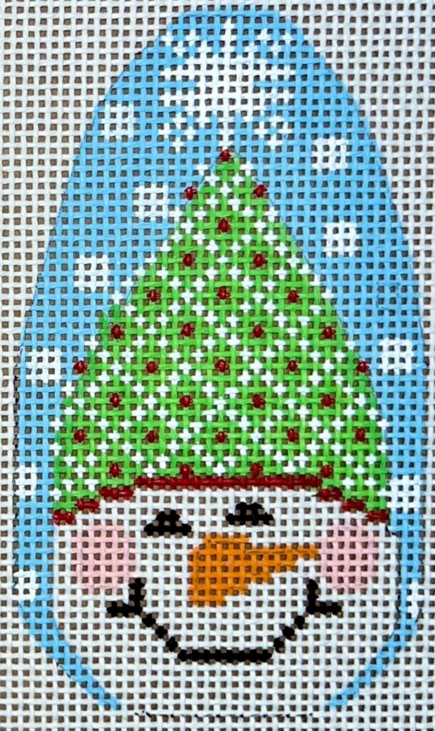 Snowman Ornament Hat with Diamonds on 13 Mesh CH-1236