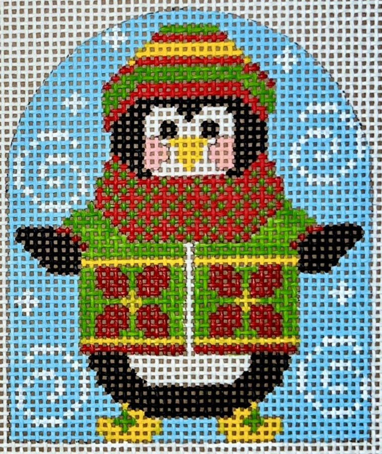 Penguin Ornament Flower Sweater on 13 Mesh CH-1241