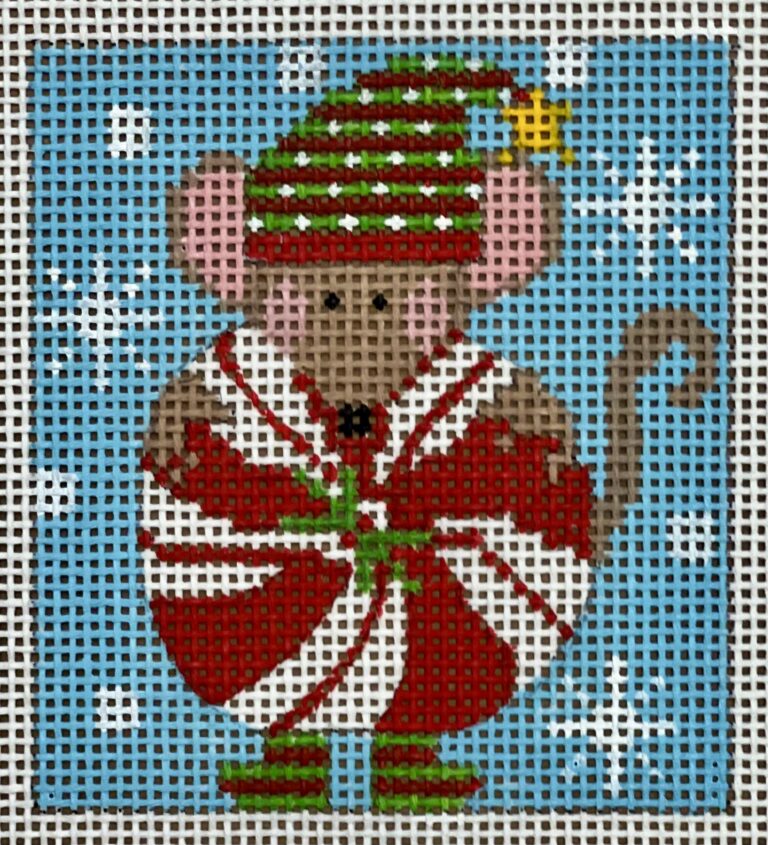 Mouse Ornament Peppermint on 13 Mesh CH-1244