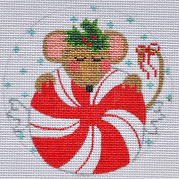 Peppermint Mouse Ornament on 13 Mesh CH-195