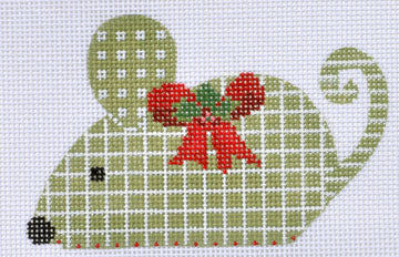Green Checkered Mouse on 13 Mesh CH-253