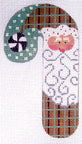 Santa Peppermint Candy Cane on 13 Mesh CH-36