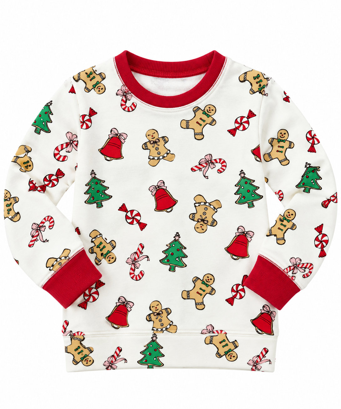 Cassidy Comfy Crewneck Puff Sleeve Sugar Plum with Richmond Red