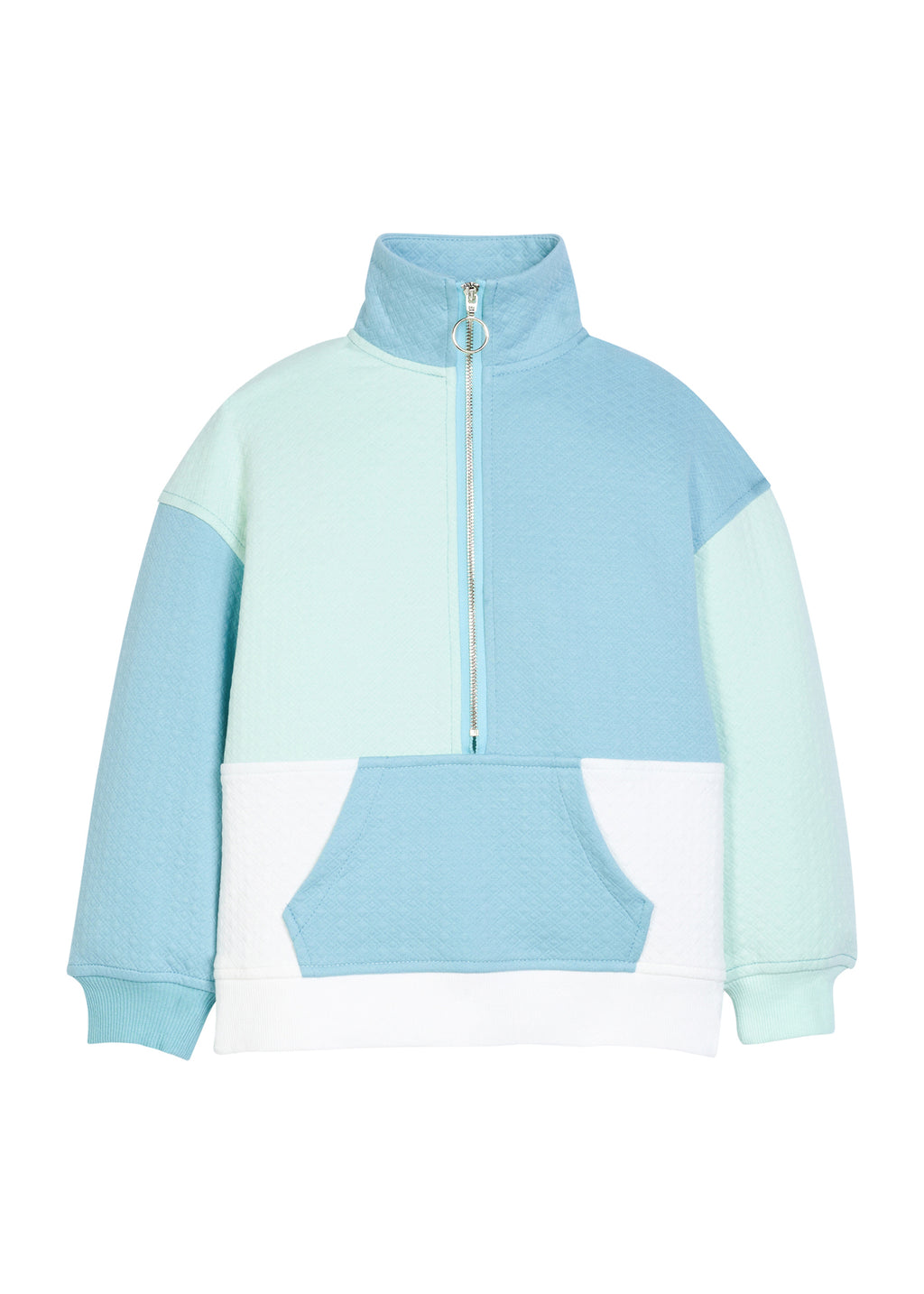 Color Block Pullover - Blue and Mint