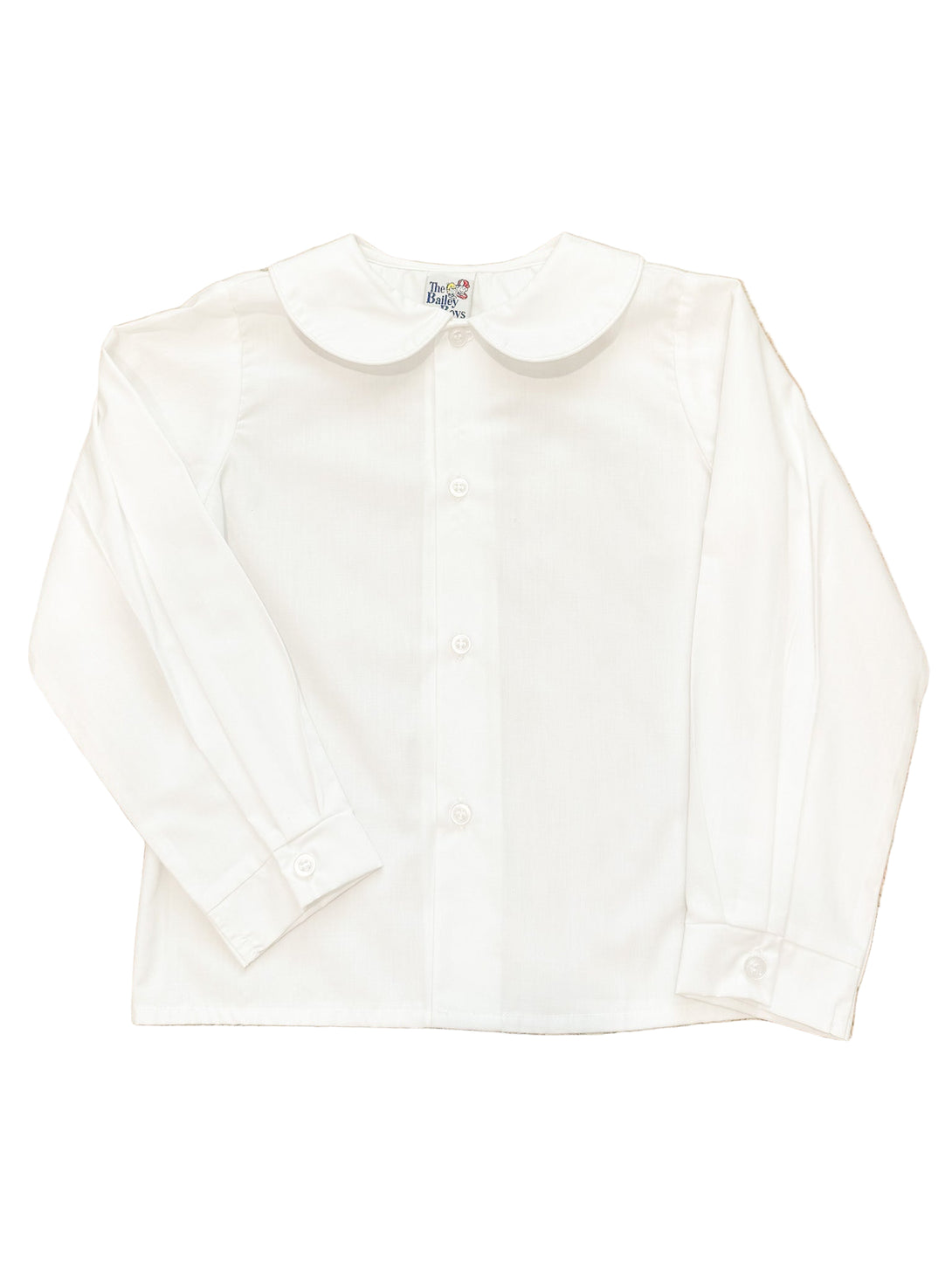 Boys Long Sleeve Front Button Shirt-White