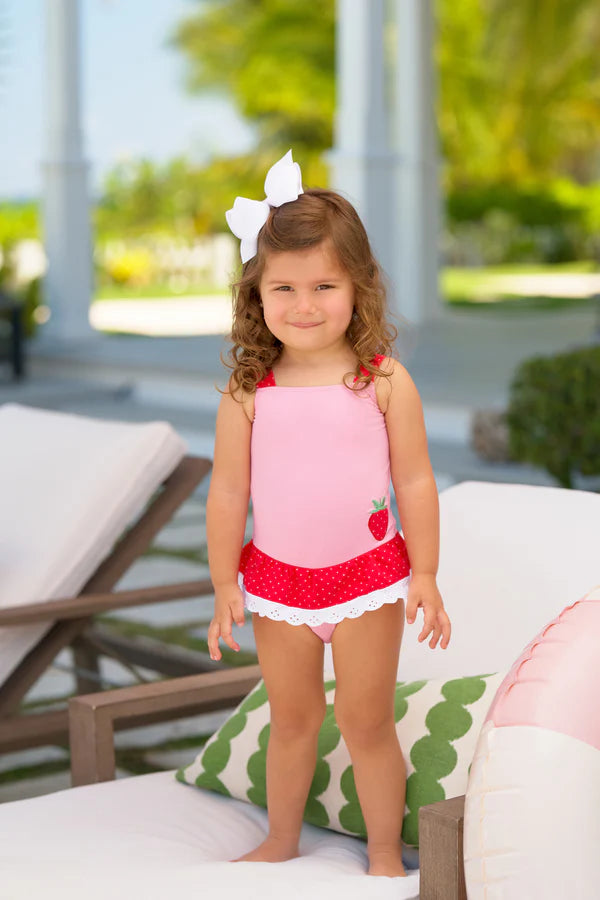Grace Bay Bathing Suit Hamptons Hot Pink & Richmond Red w/Strawberry