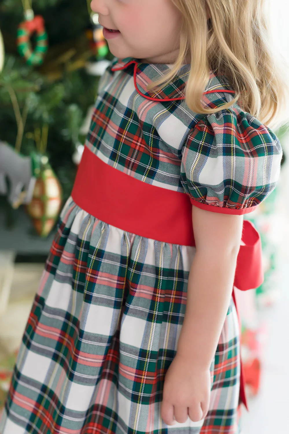 Cindy Lou Sash Dress Aiken Place Plaid