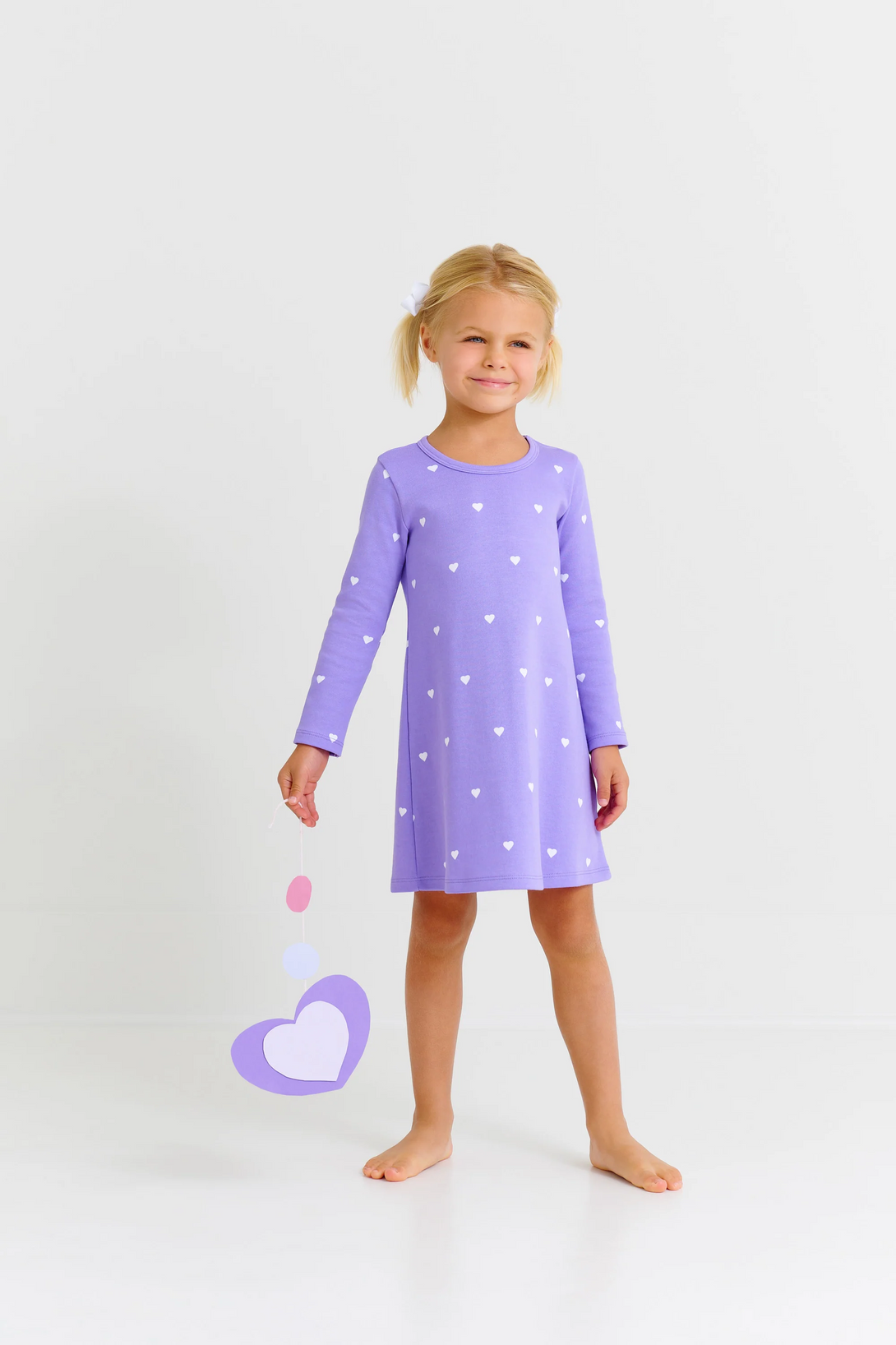 Polly Play Dress Long Sleeve Heart Eyes Palisades Purple