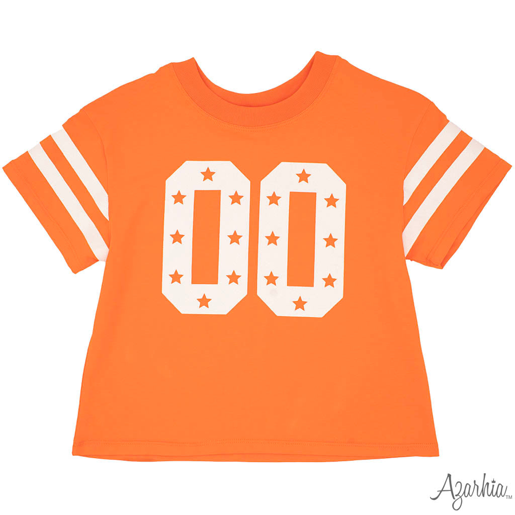 Glitter Double 00 Stars Boxy T Orange Game Day