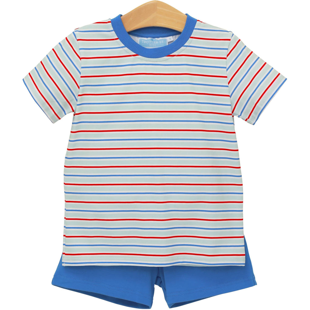 Drew Short Set in Patriotic Stripe PRE-ORDER