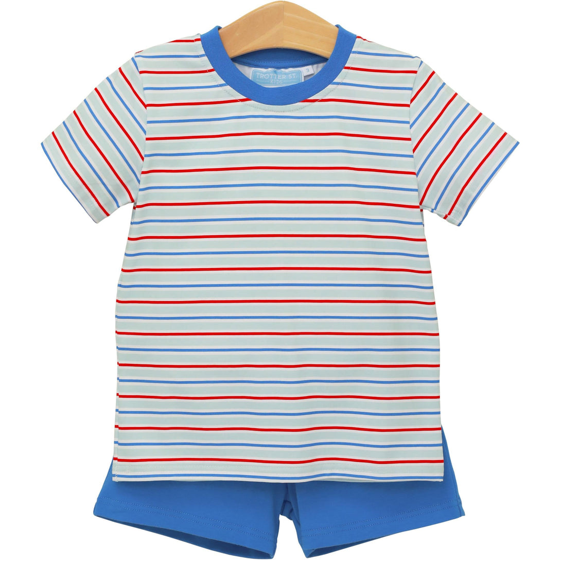 Drew Short Set in Patriotic Stripe PRE-ORDER