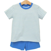 Drew Short Set in Sky Blue Stripe PRE-ORDER