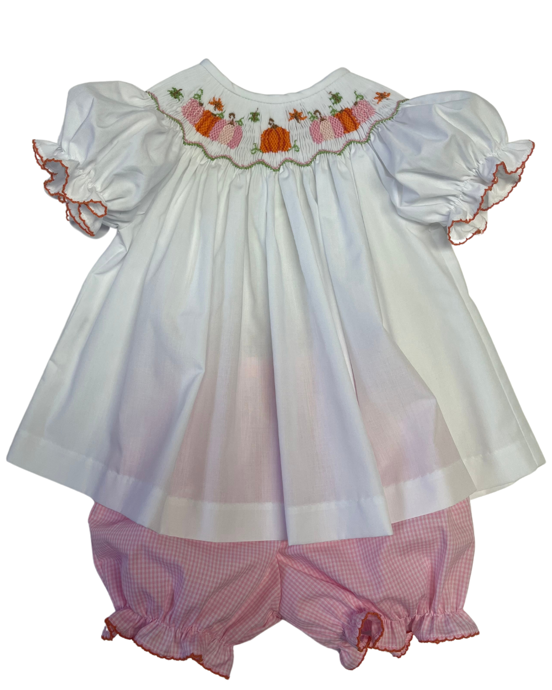 Emma Pumpkin Haul Smocked Bishop Bloomer Set