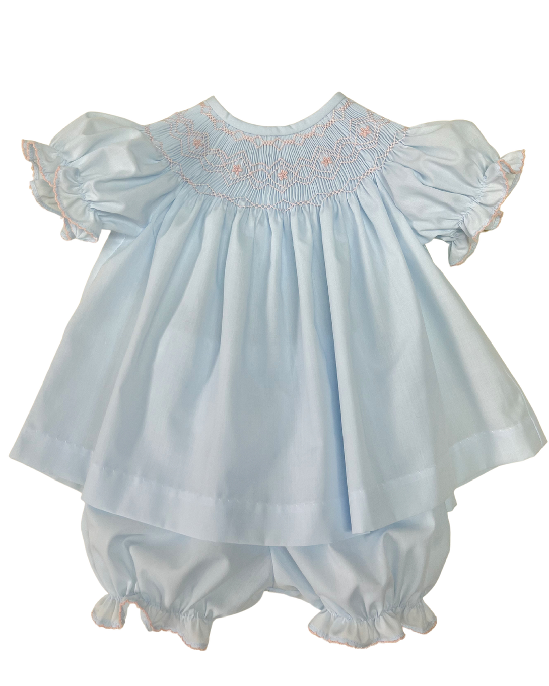 Emma Bloomer Set Classic Blue Smocked