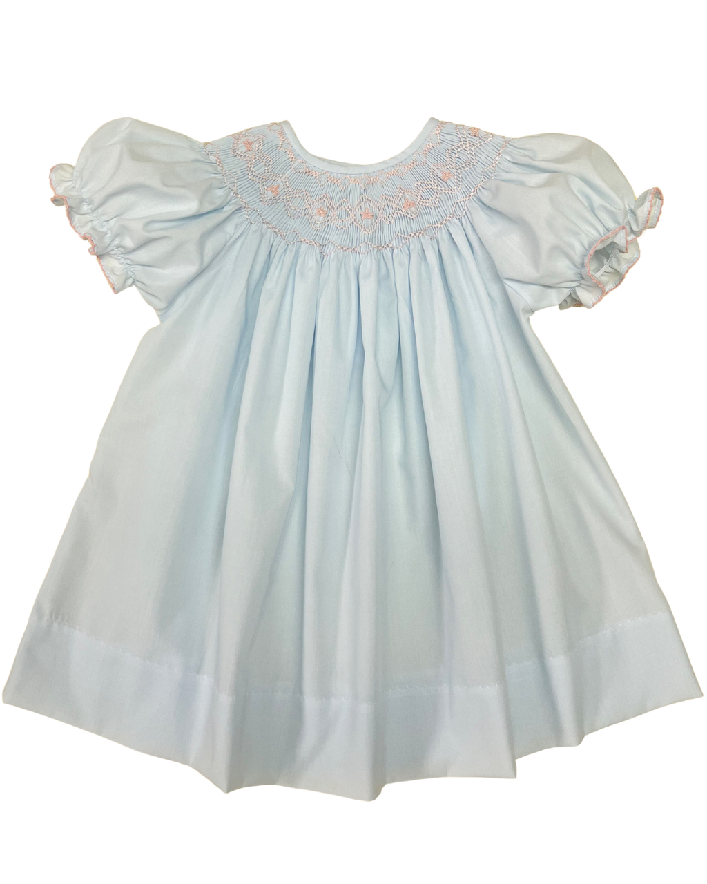 Emma Classic Blue Smocked Bishop Dress