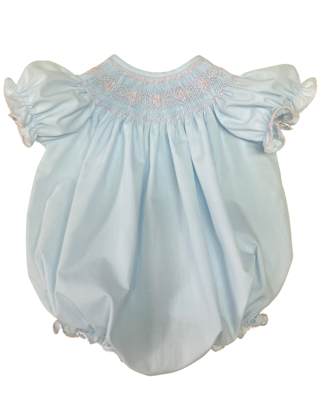 Emmie Classic Blue Smocked Bishop Bubble