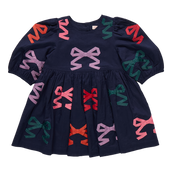 Girls Brooke Dress - Multi Bow Applique