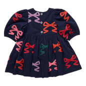 Girls Brooke Dress - Multi Bow Applique