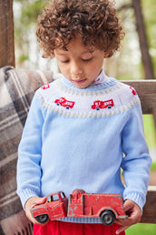 Fair Isle Sweater Firetruck