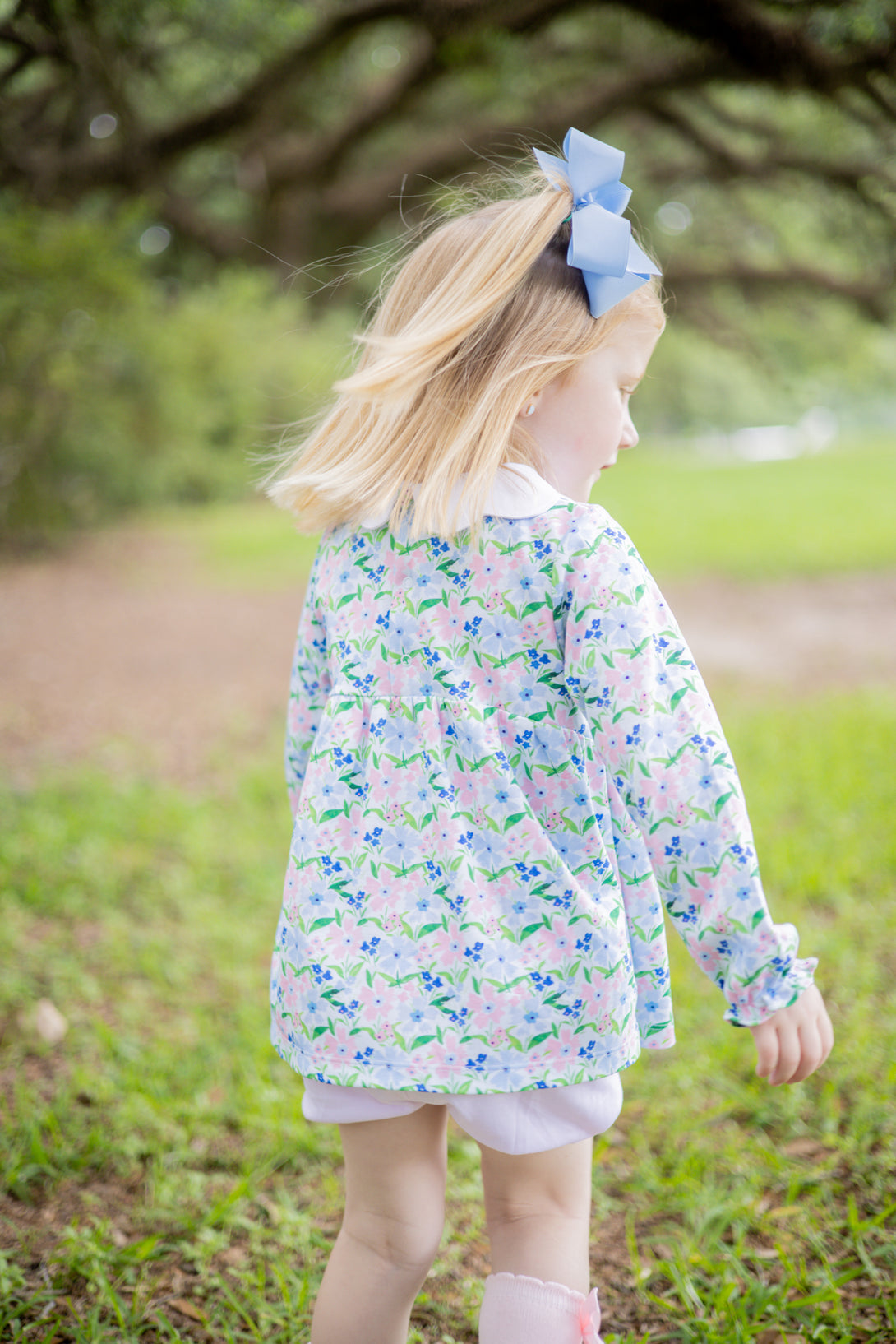 Flanders Poppy Long Sleeve Girl Bloomer Set