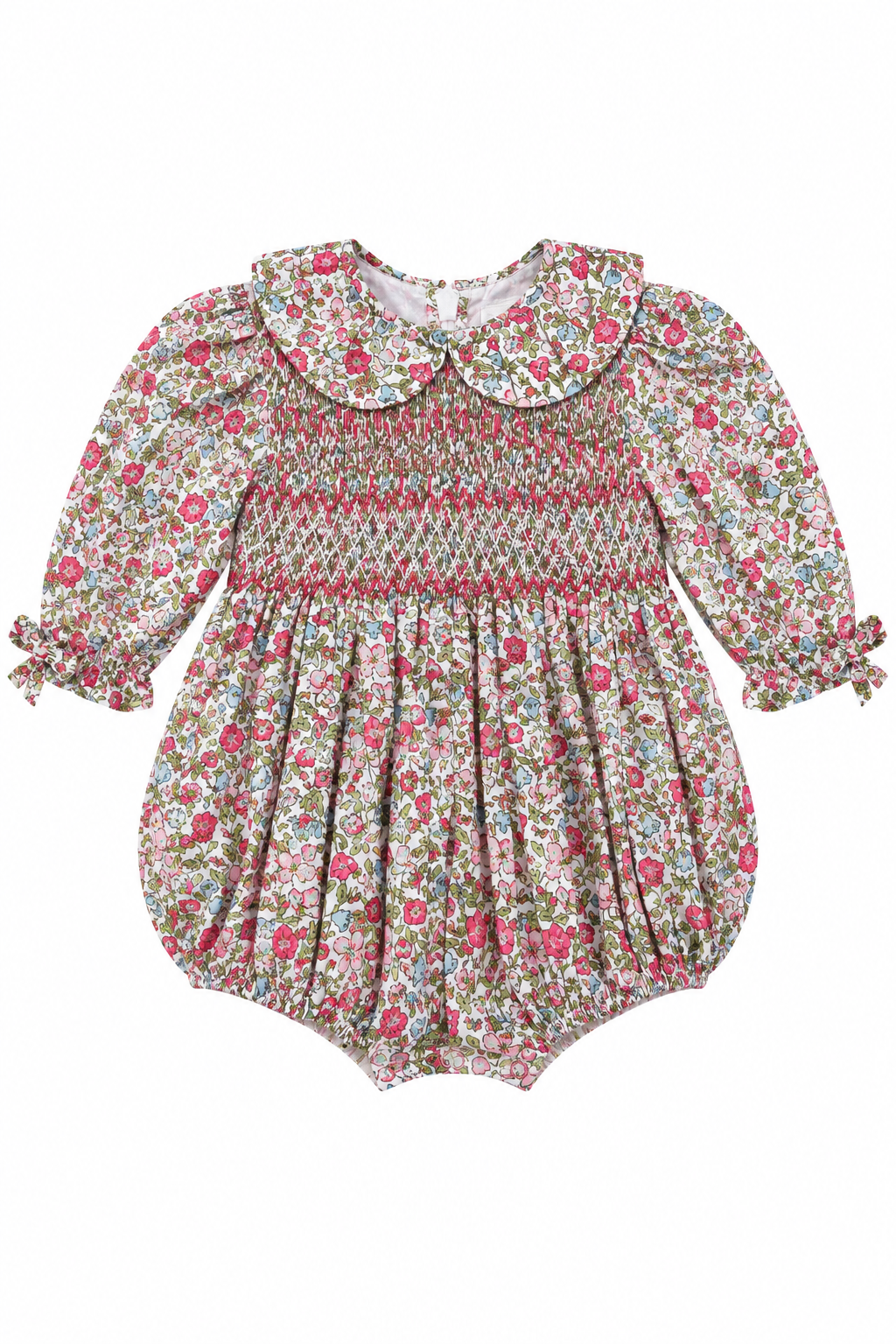 Vintage Pink Smocked Bubble