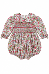 Vintage Pink Smocked Bubble