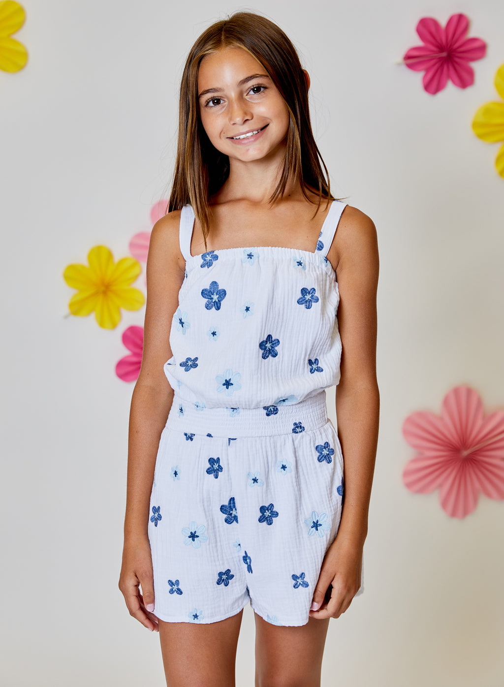 Capri Sky Combo Romper