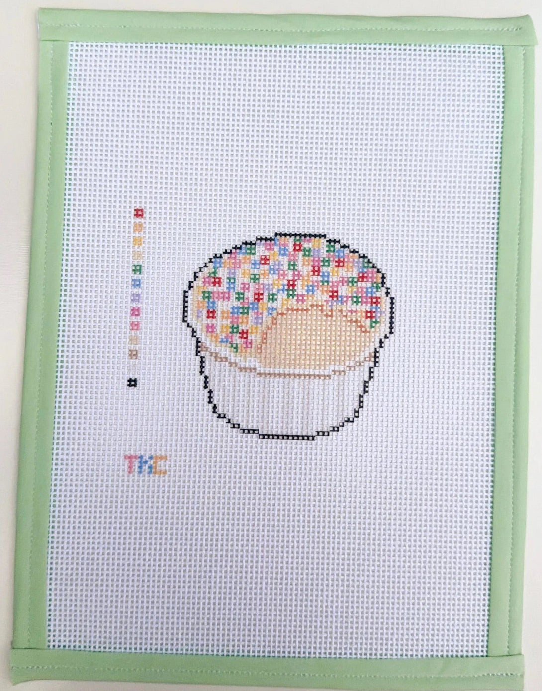Viral Dot Cake Bite Needlepoint Canvas