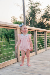 Genevieve Bubble in Coral Stripe and Light Blue PRE-ORDER