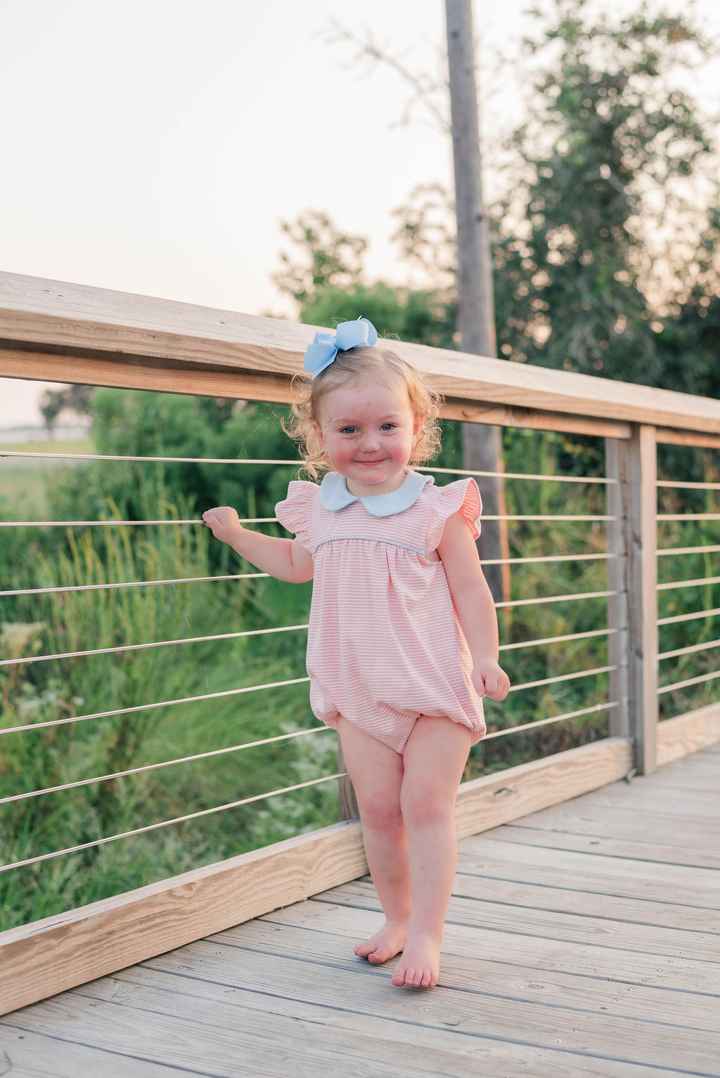 Genevieve Bubble in Coral Stripe and Light Blue PRE-ORDER