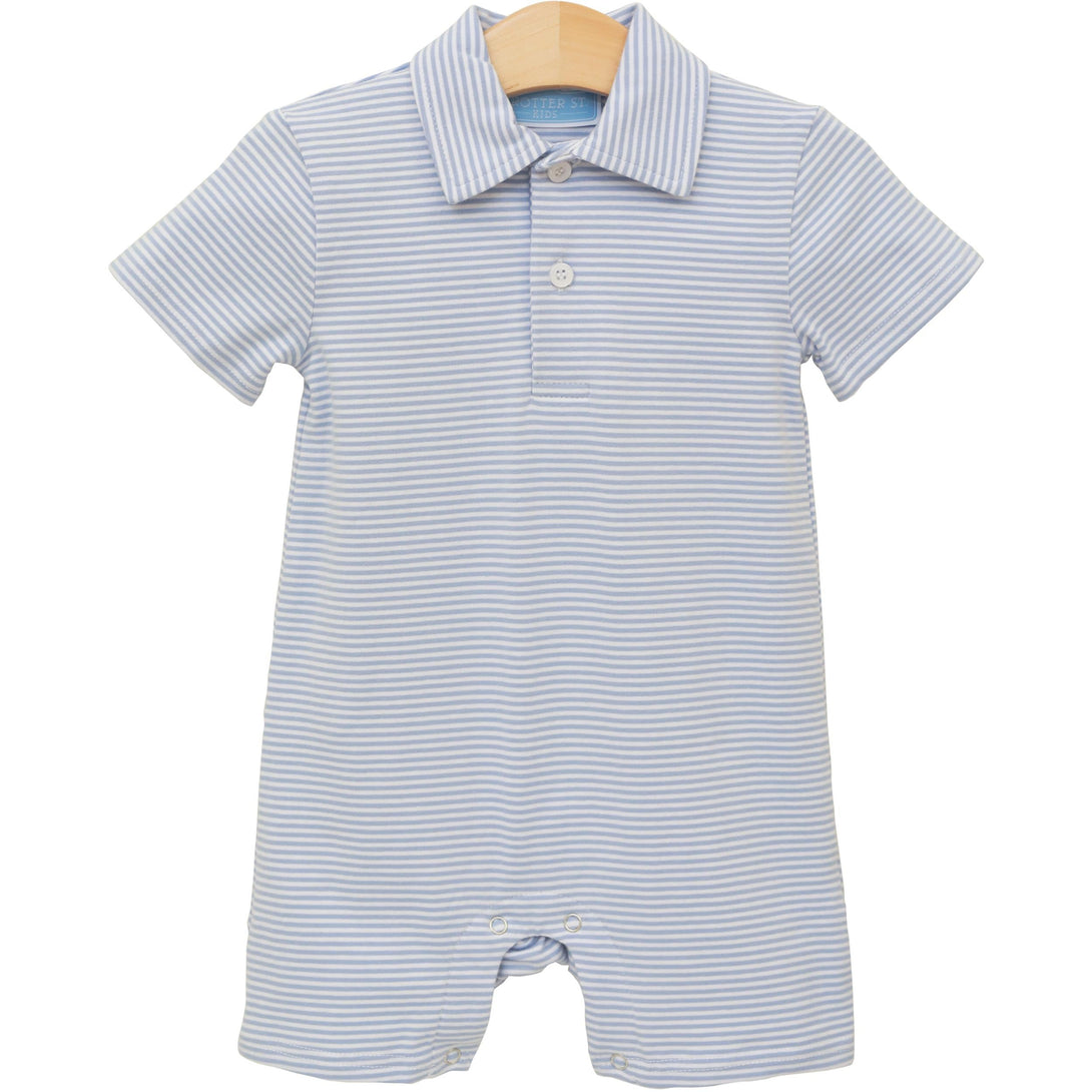 Henry Polo Romper Dusty Blue Stripe PRE-ORDER