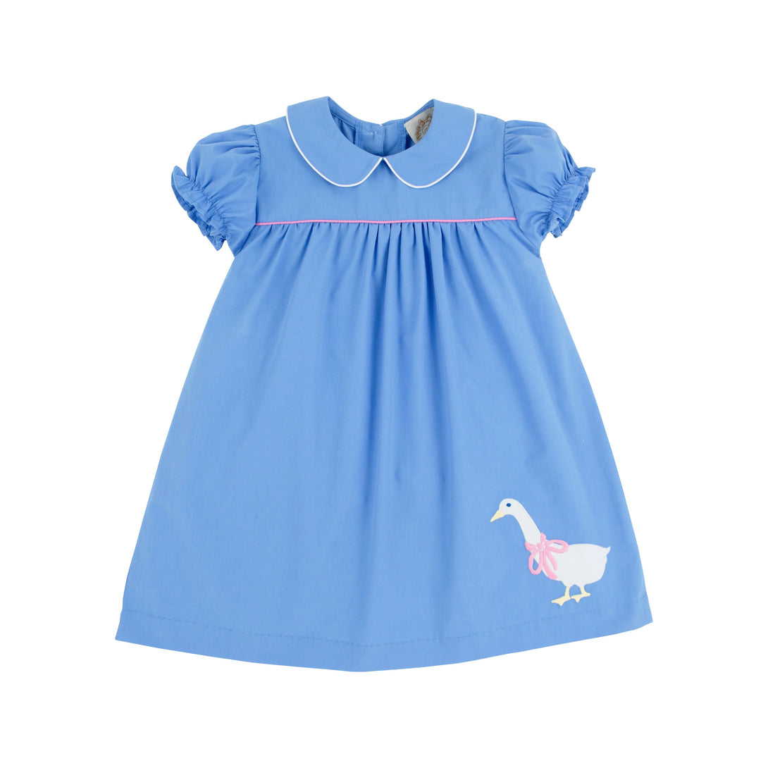 Holly Day Dress Barbados Blue with Hamptons Hot Pink & Worth Avenue White with Duck Applique