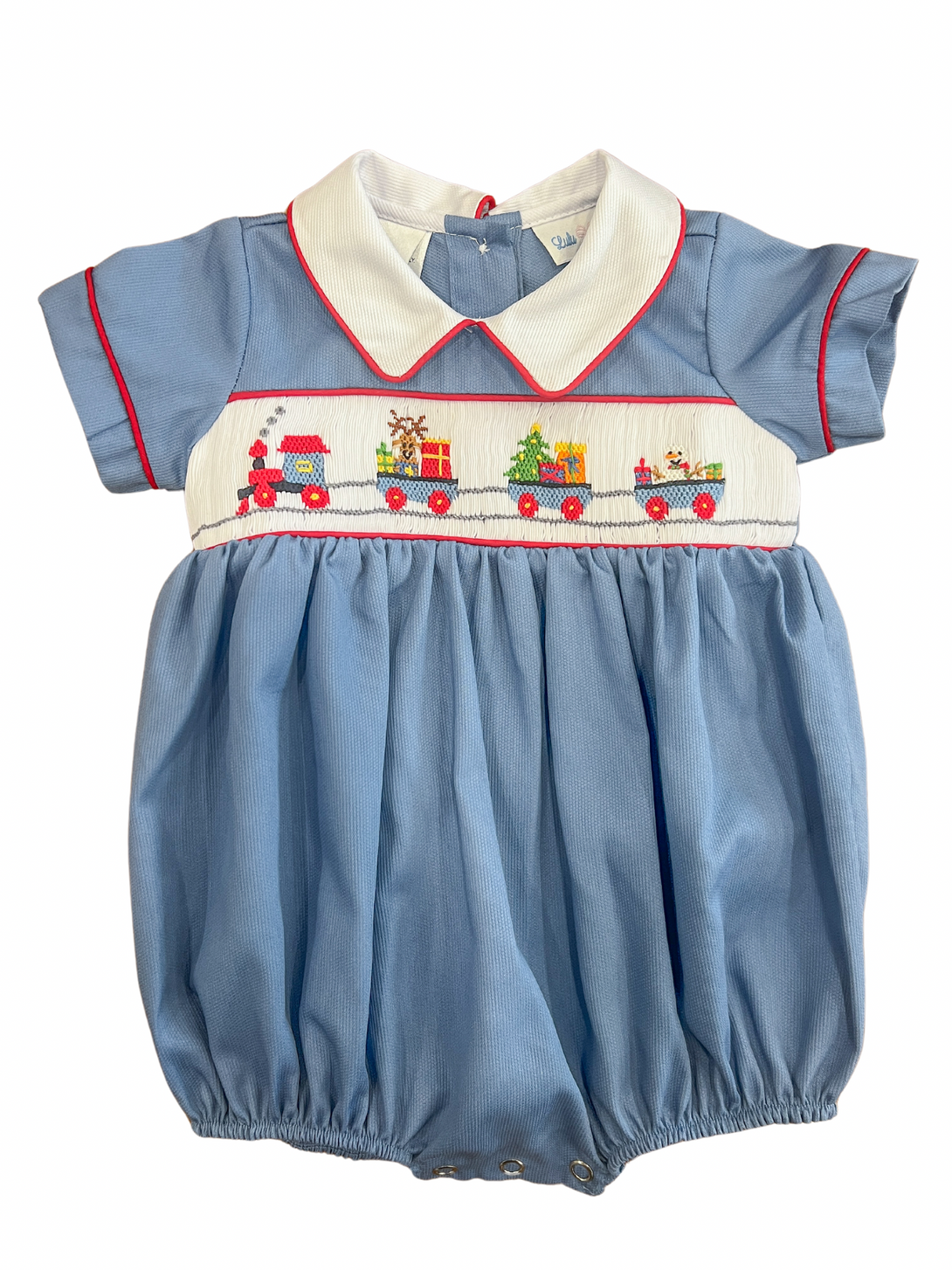 Noah Santa Train Smocked Bubble