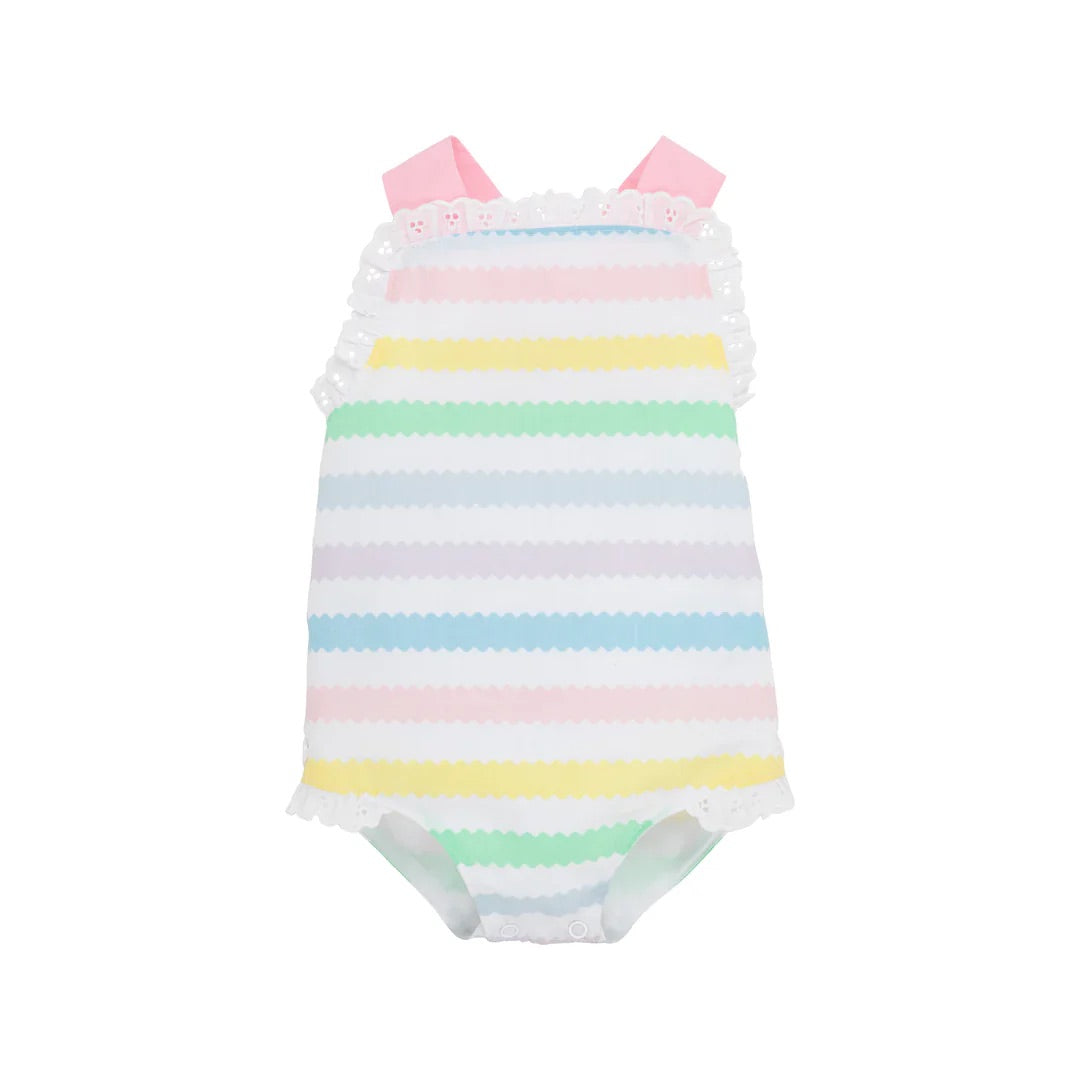 Sisi Sunsuit Broadcloth Wellington Wiggle Stripe Pier Party Pink
