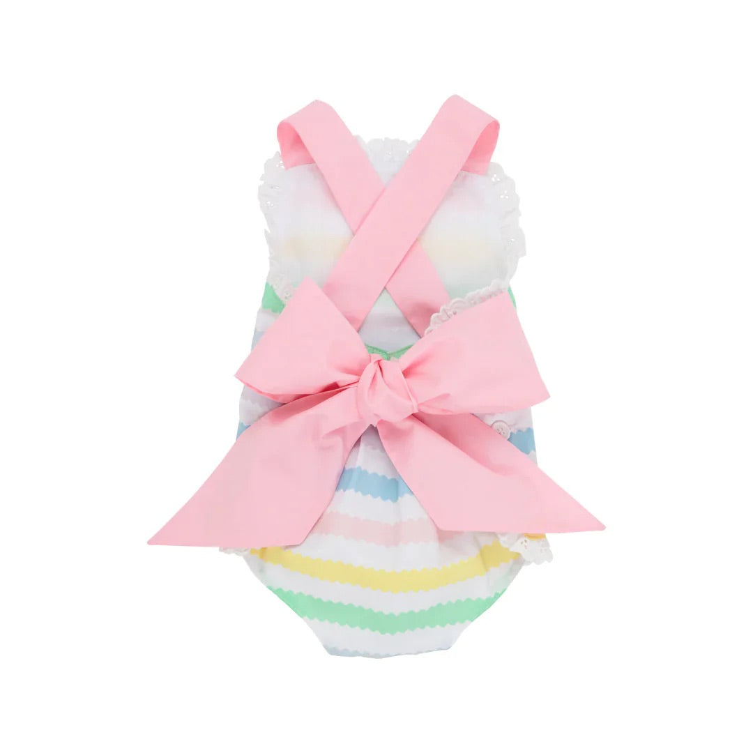 Sisi Sunsuit Broadcloth Wellington Wiggle Stripe Pier Party Pink