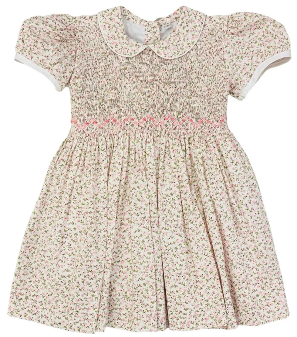 Nicole Pink Floral Smocked Dress