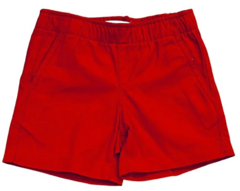 Drew Red Elastic Waist Shorts
