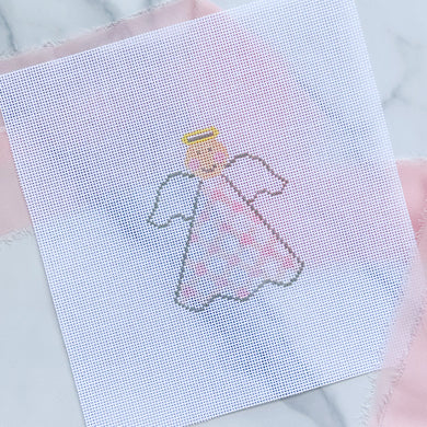 For Pete's Sake Pottery Angel Needlepoint Canvas Pink