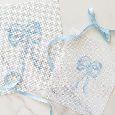 Eleven Gables Baby Blue Bow Needlepoint Canvas