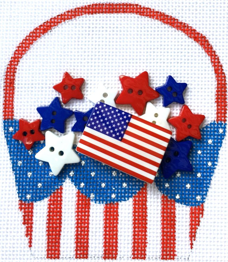 Basket July 4th with Stitchguide HB254